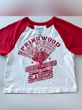 A Nightmare on Elm Street Springwood High School Slasher Varsity Graphic Tee M